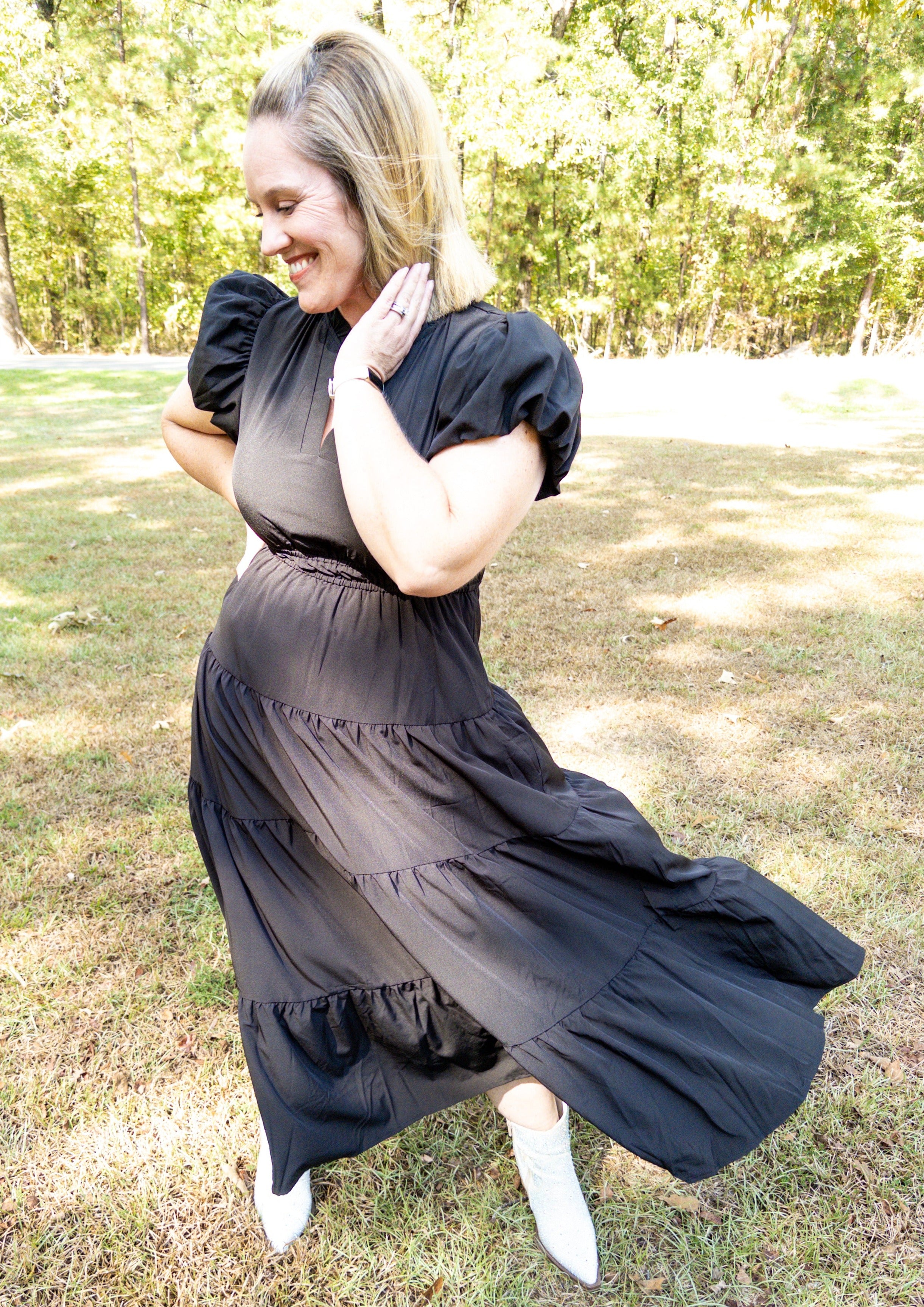 Tiered Maxi Dress - Black