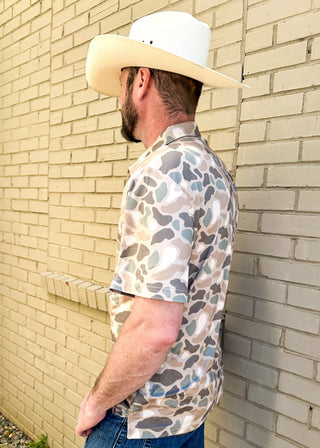 pintail camo short sleeve performance polo shirt - men's