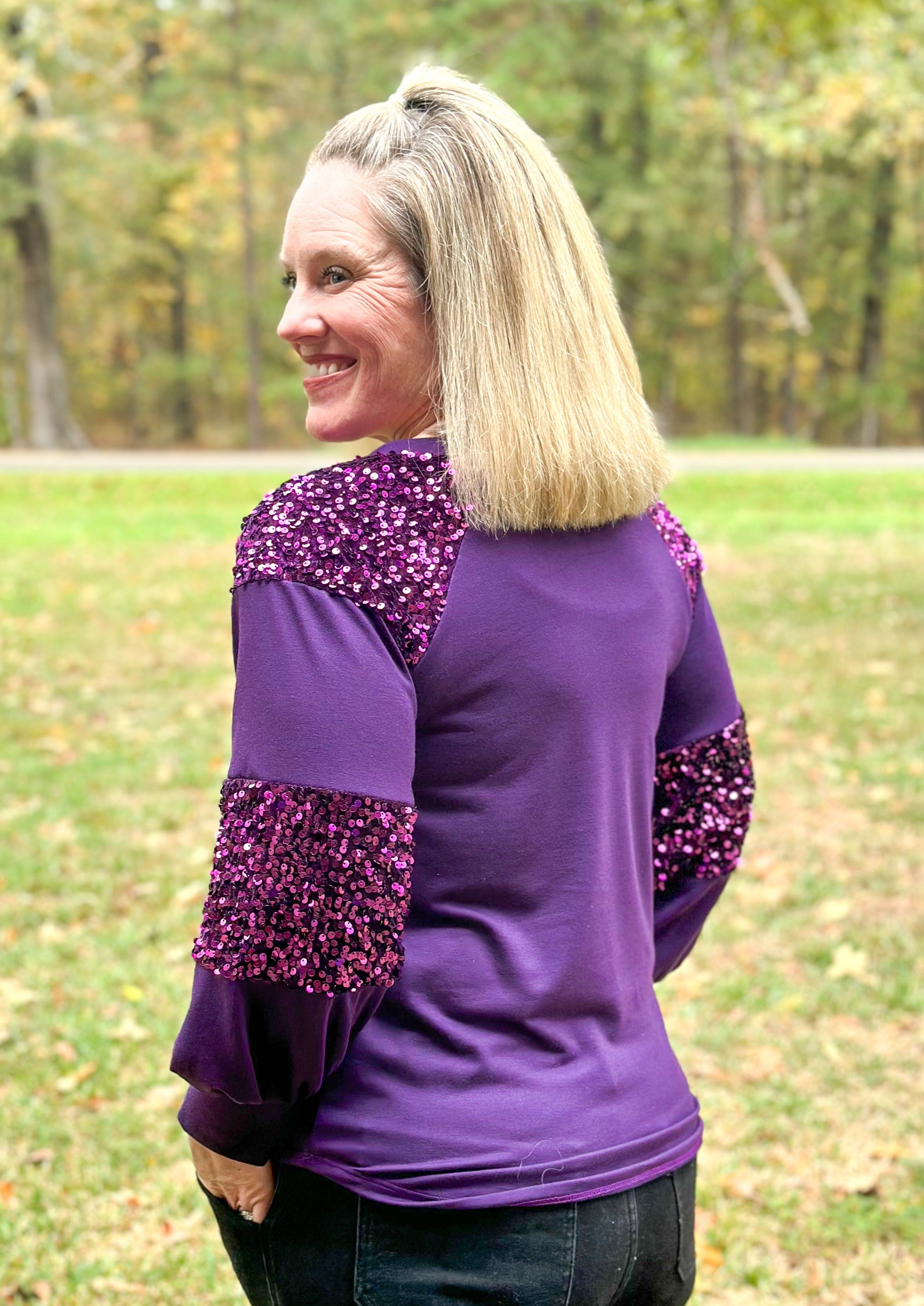 Sequin Long Sleeve - Purple