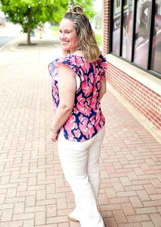 Judy Blue High White Waisted Wide Leg Jeans with braided waist detail in the front. - pockets in front and back