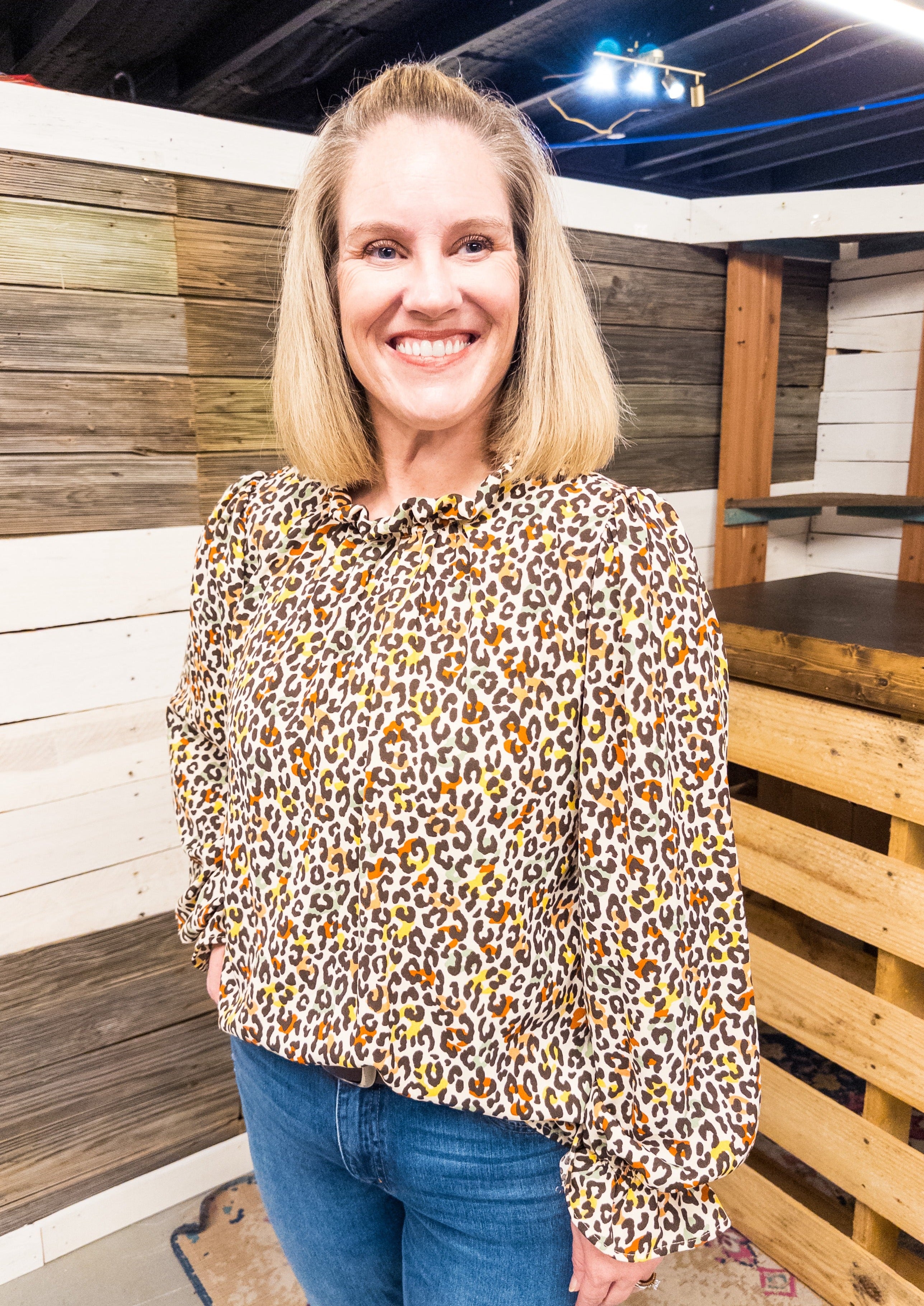Fall Leopard Long Sleeve Top