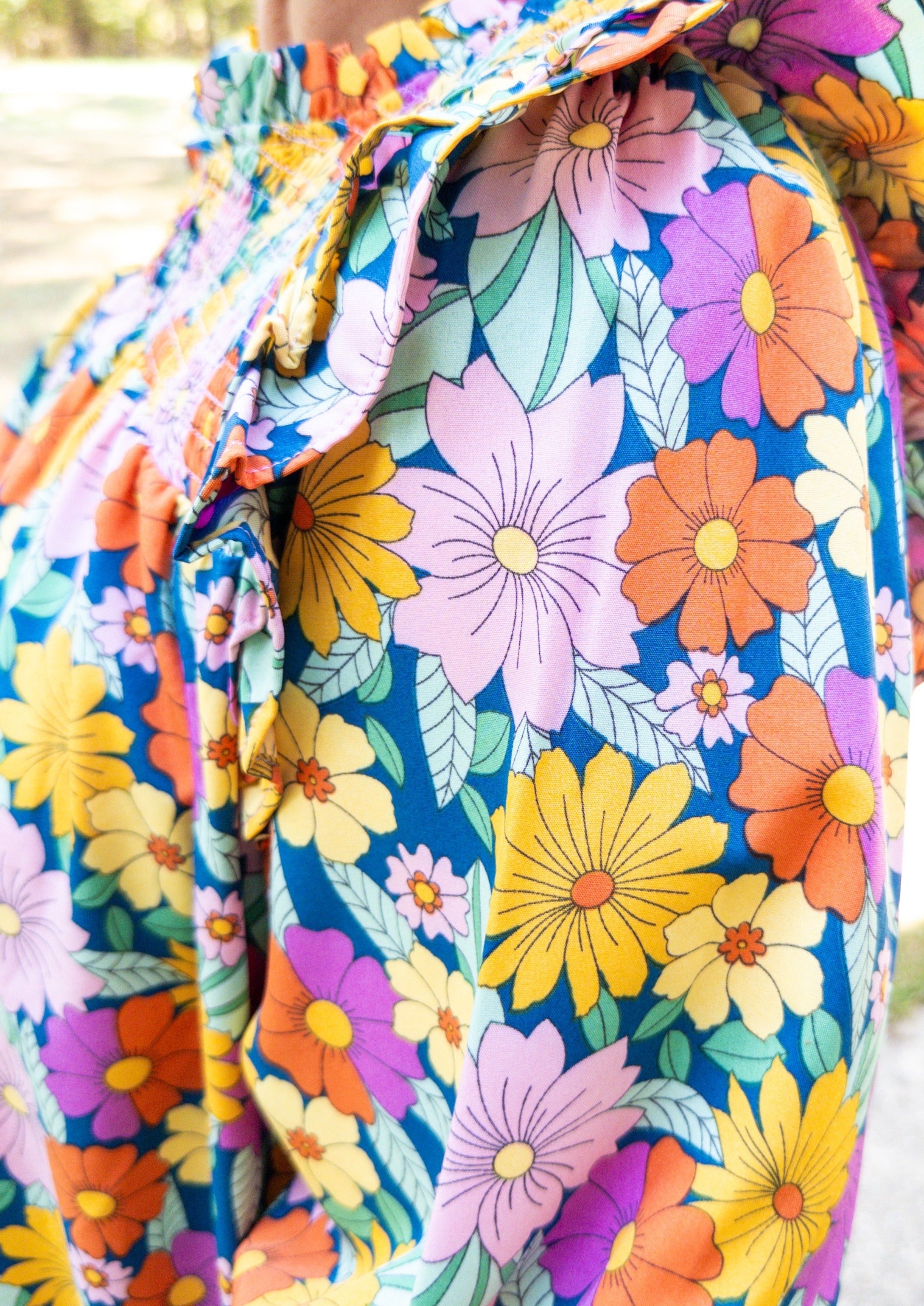 Teal Floral Top