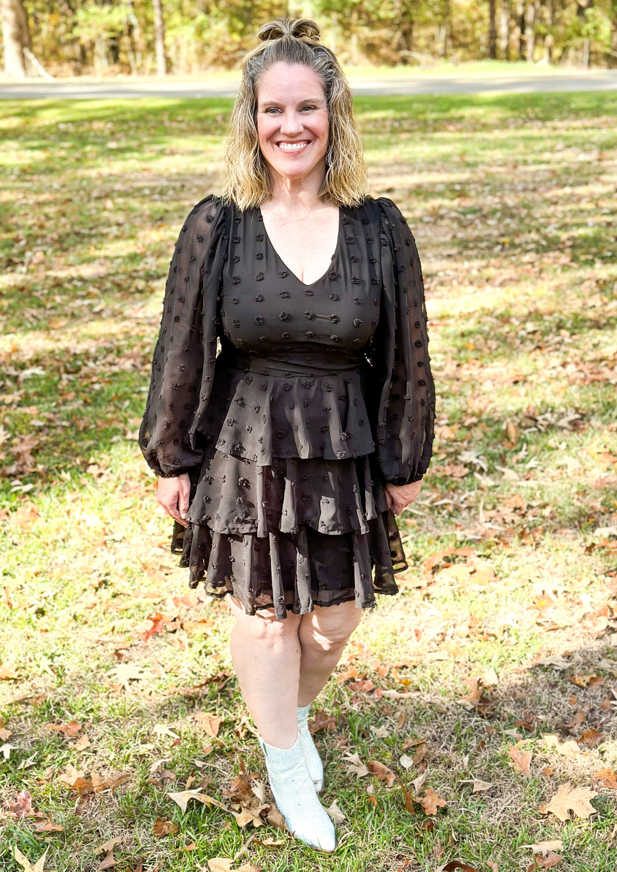 Black Tiered Ruffle Dress