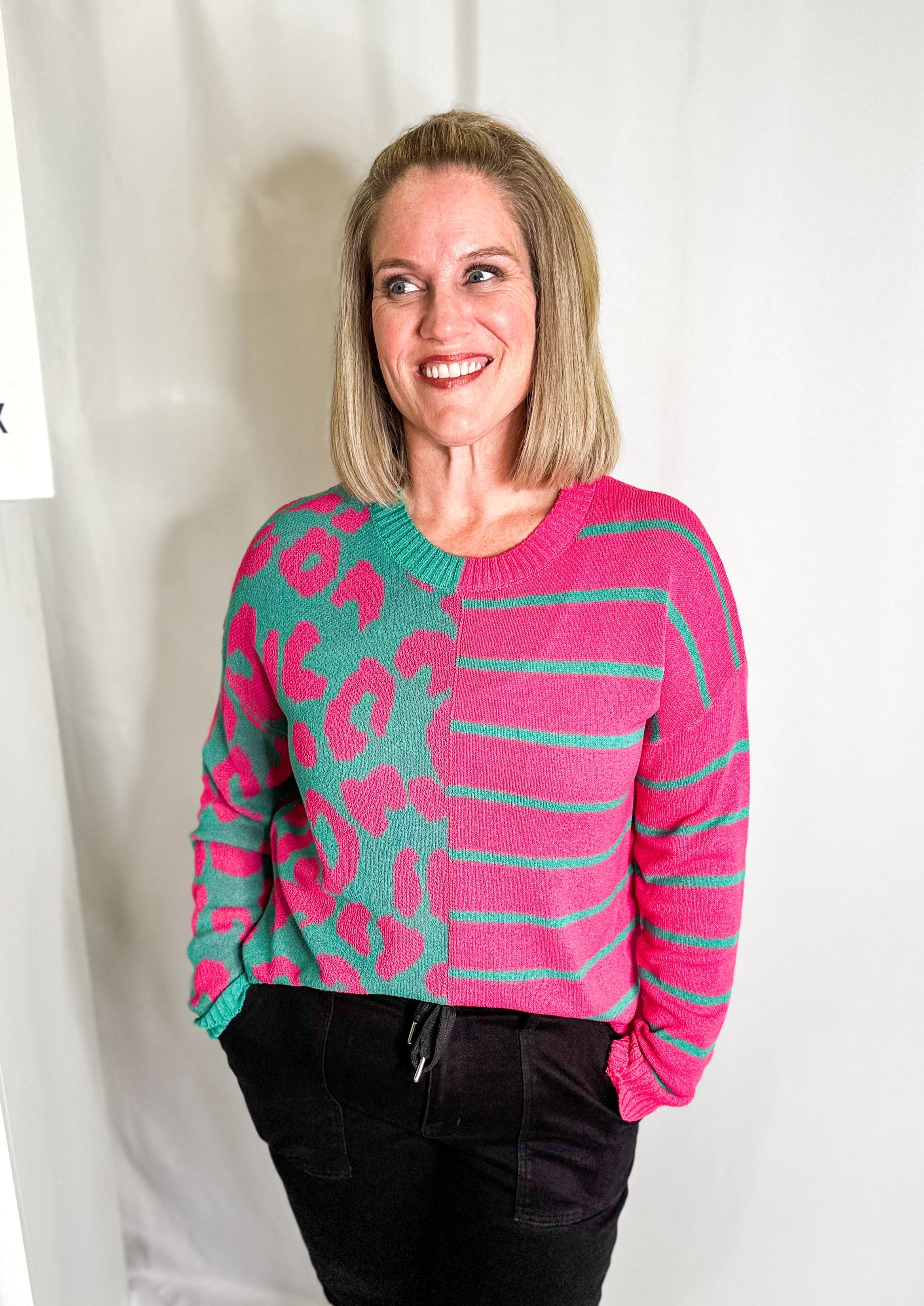 Leopard and Stripes Sweater