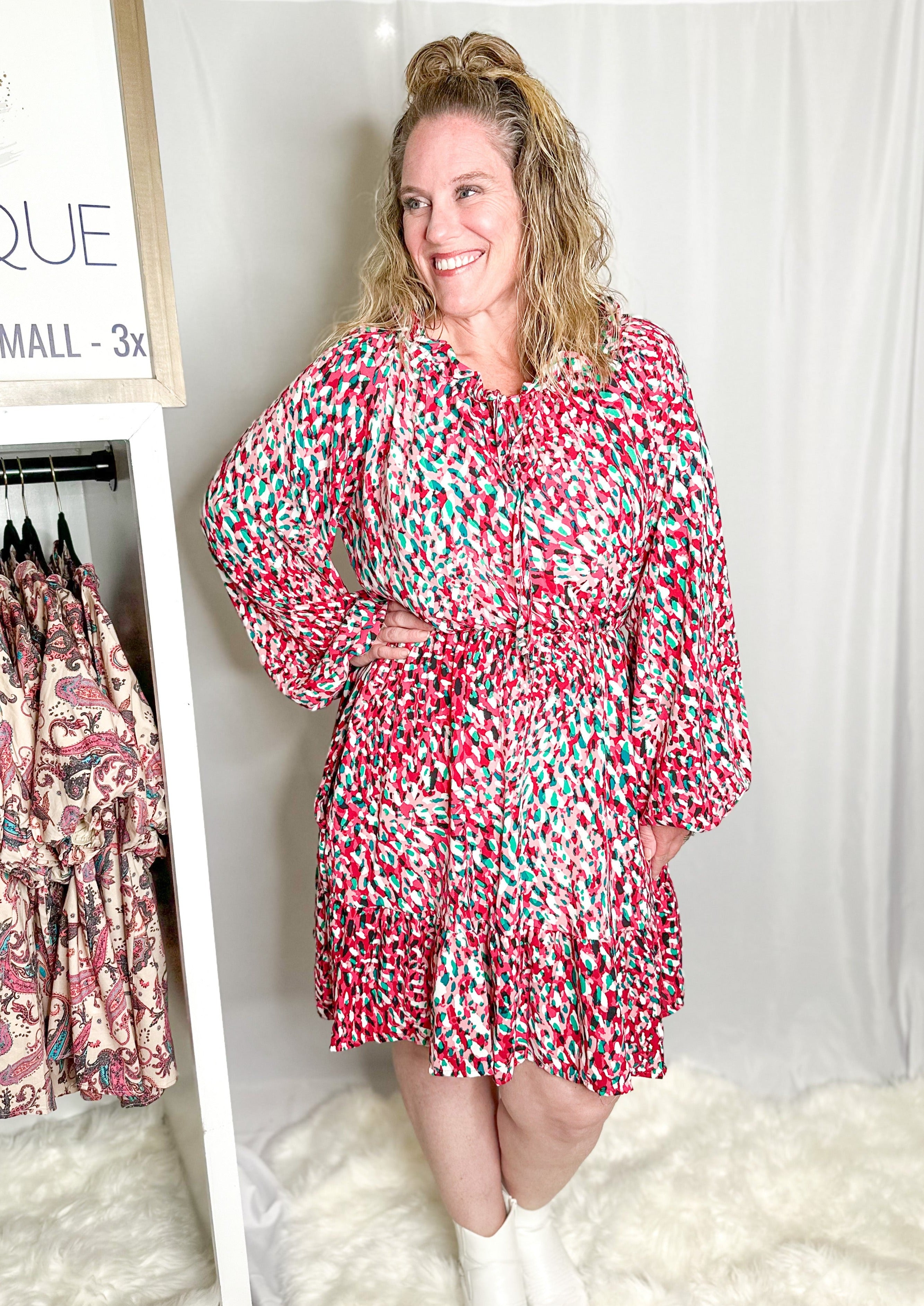 Animal Print Dress w/Side Pockets