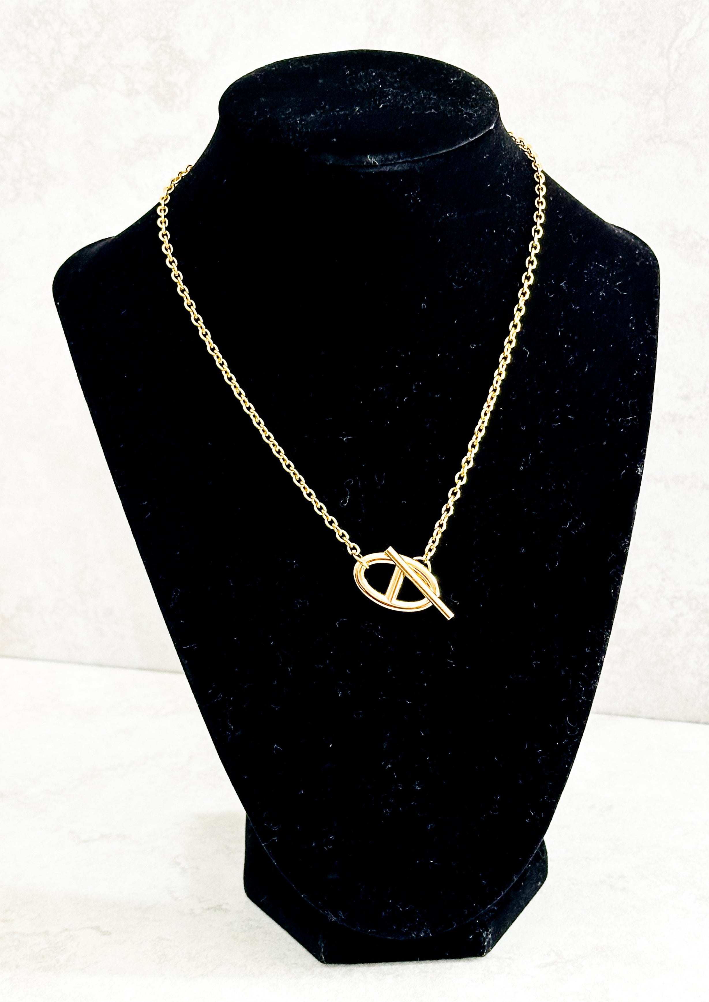 T-Bar Chain Necklace - Gold