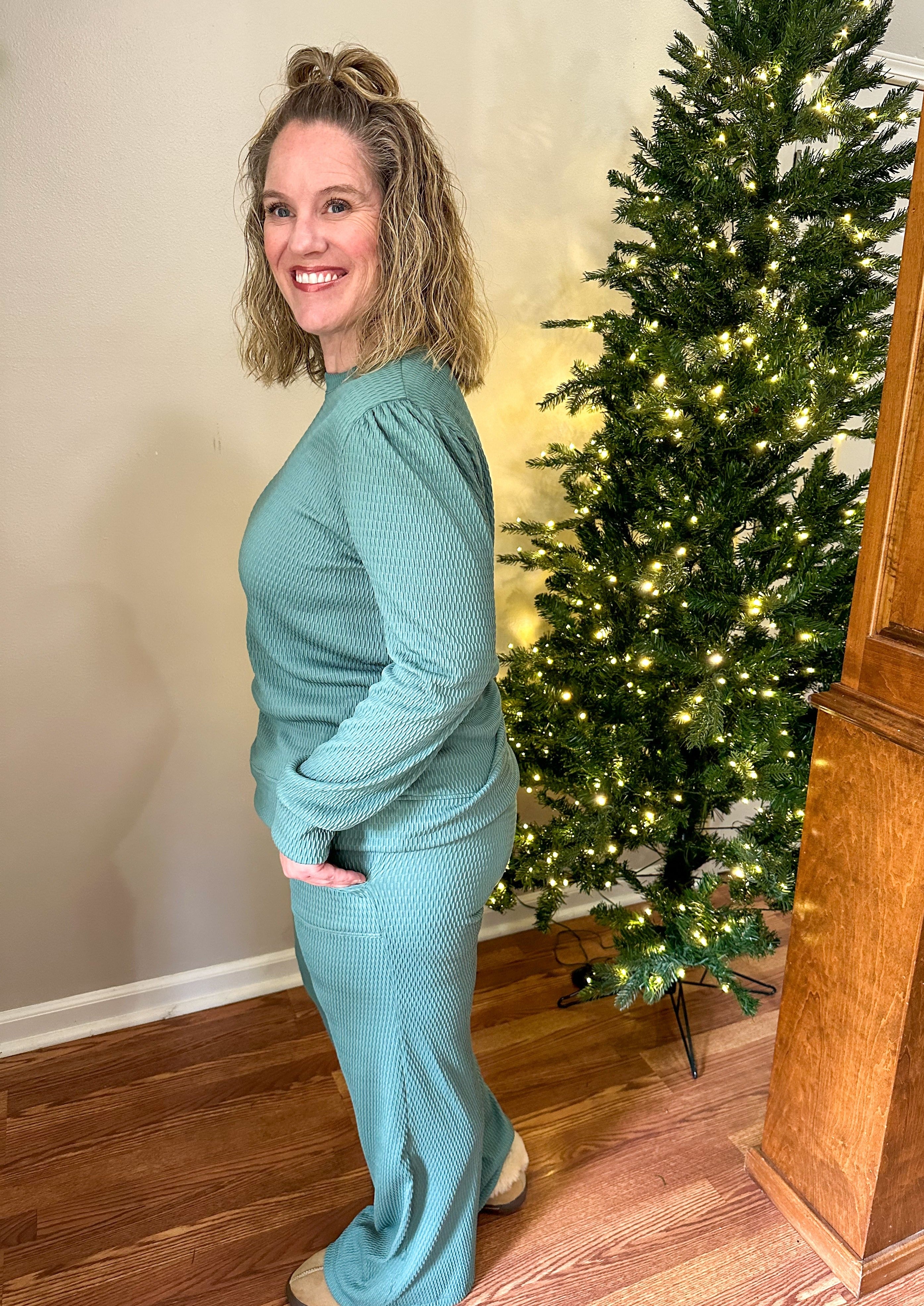 Textured Lounge Set - Sage