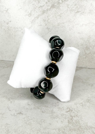 Black and Gold Beaded Bracelet