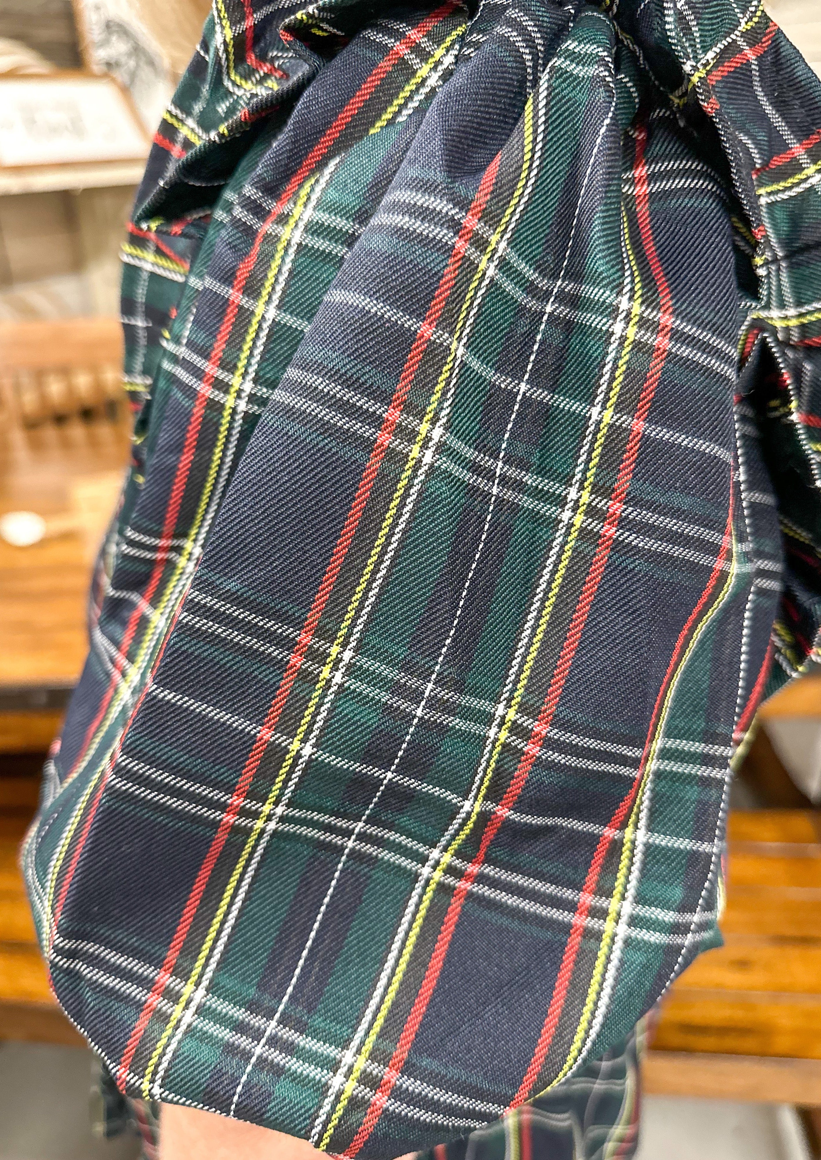 Navy Plaid Dress