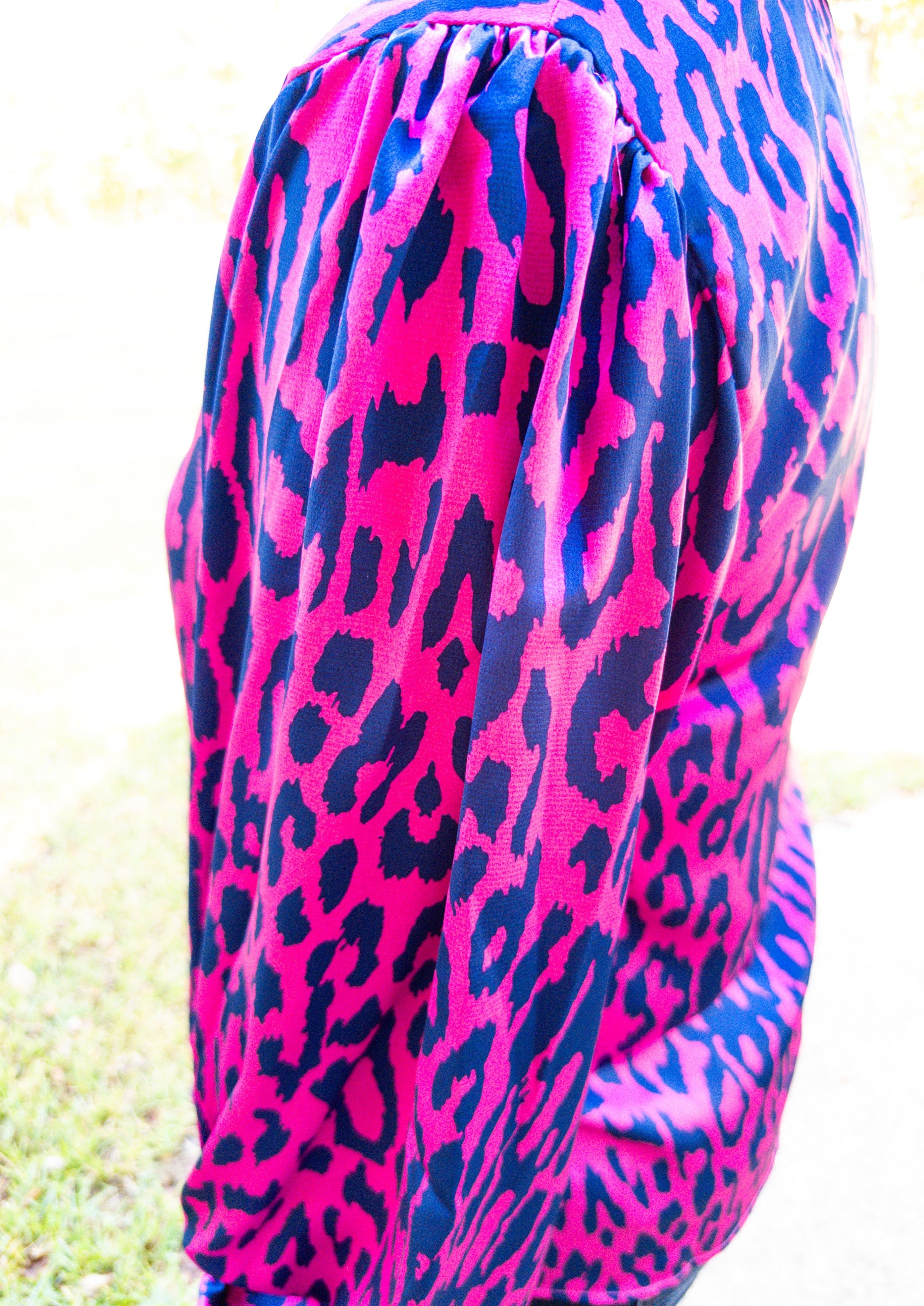 Hot Pink and Navy Long Sleeve Top