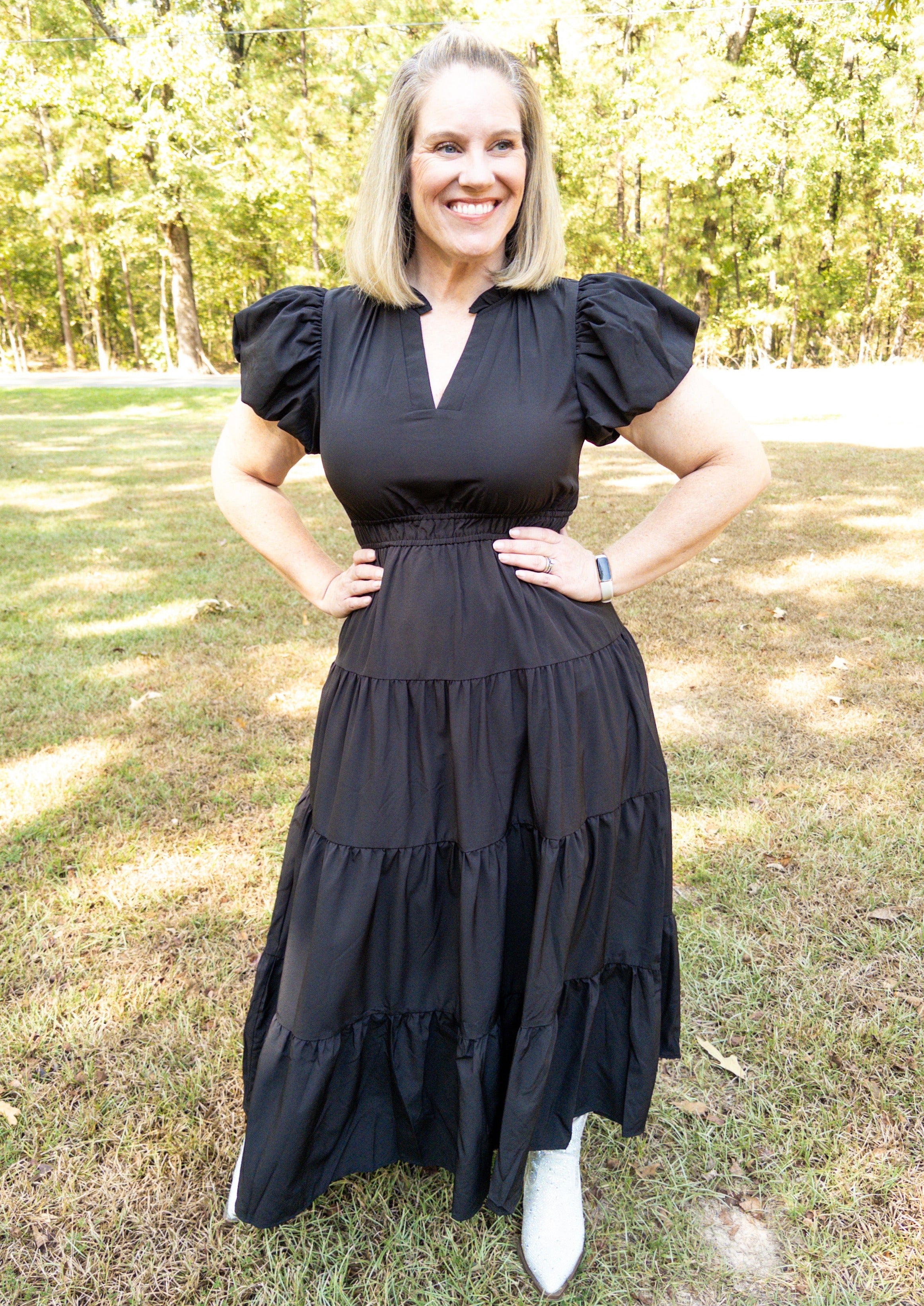 Tiered Maxi Dress - Black
