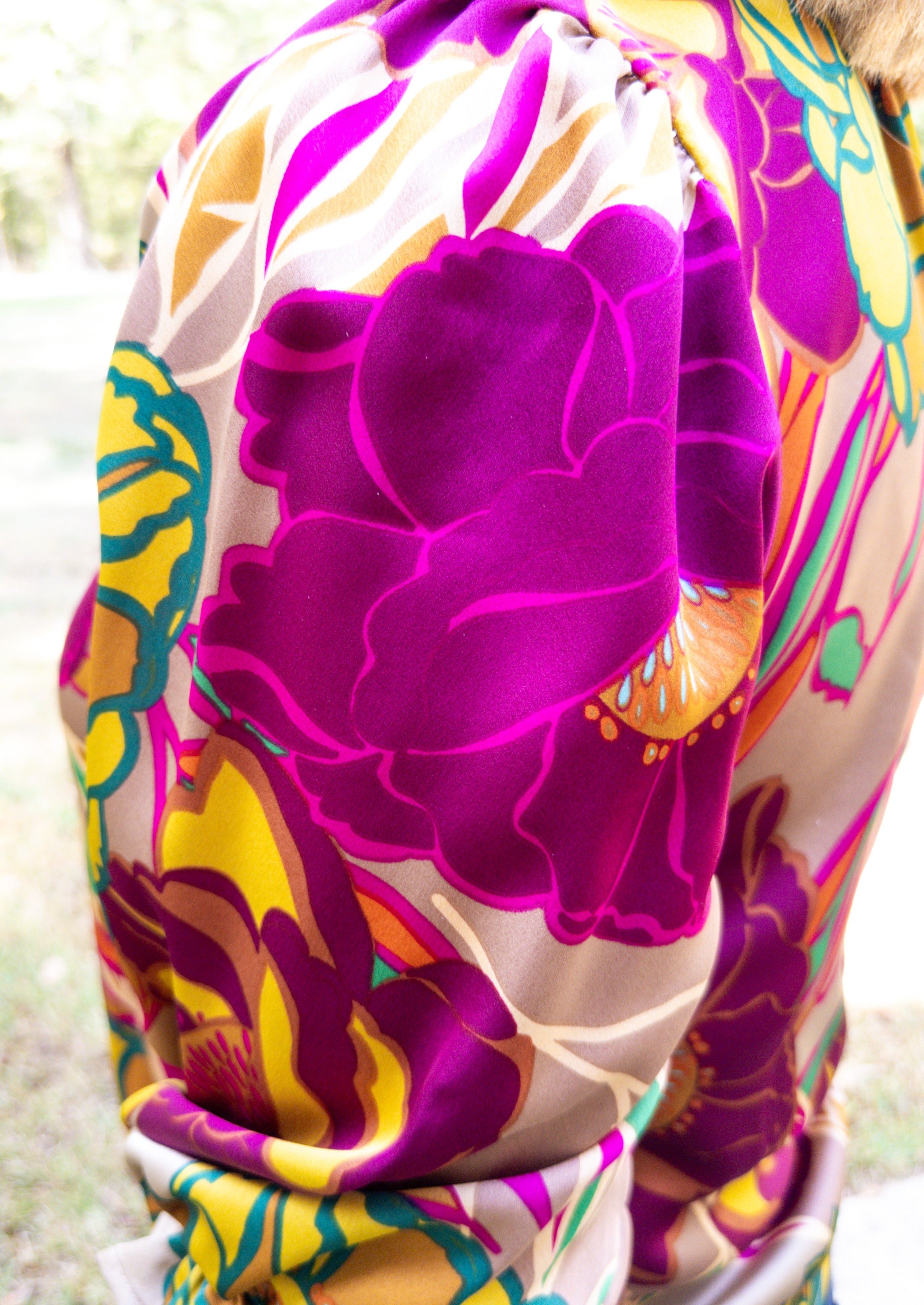 Mocha and Wine Floral Top
