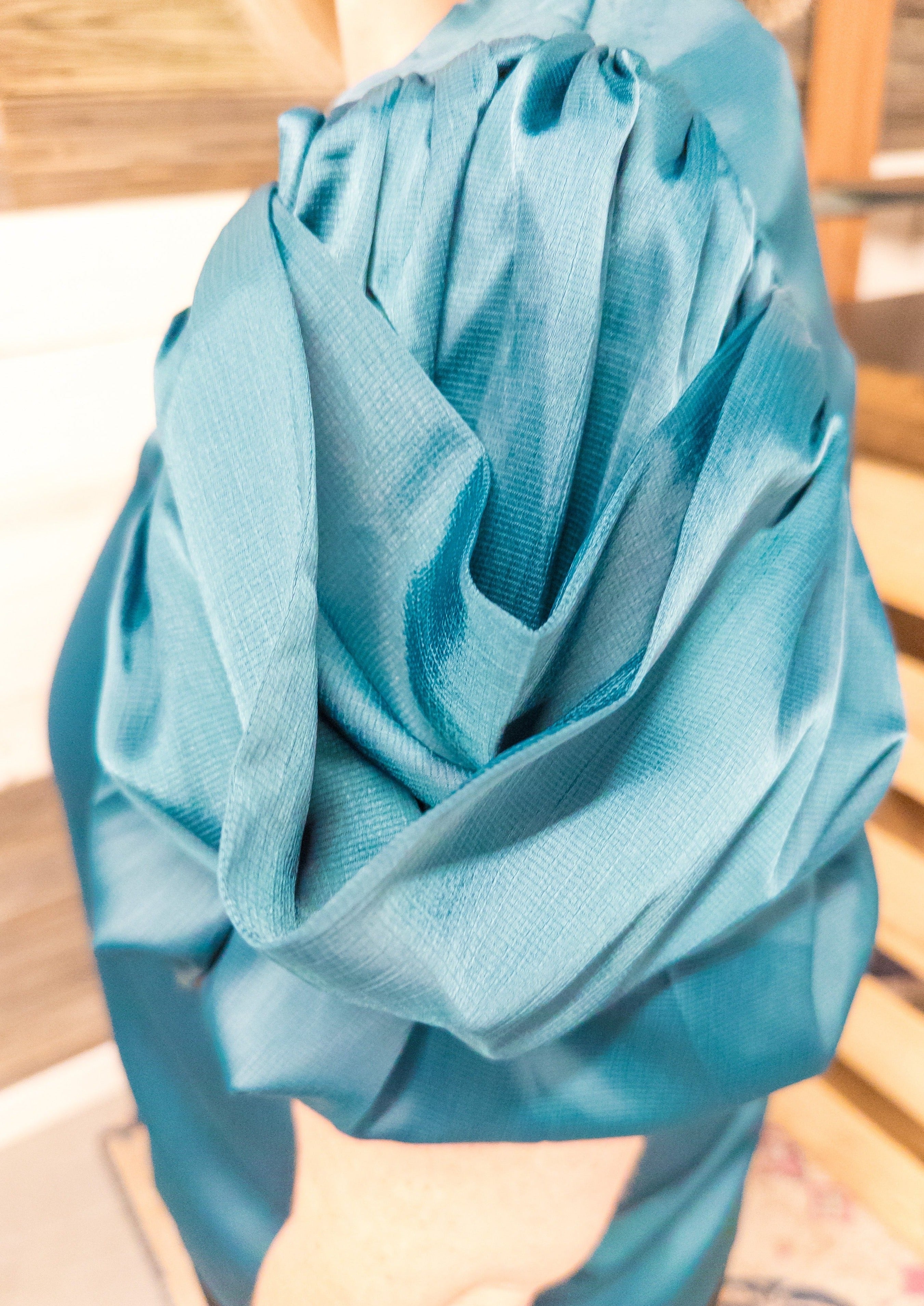 Draped Sleeve Blouse - Black or Teal
