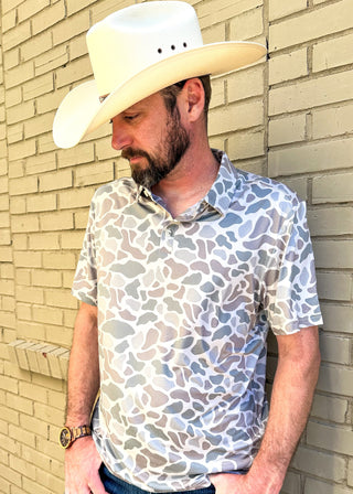 classic camo performance short sleeve polo shirt