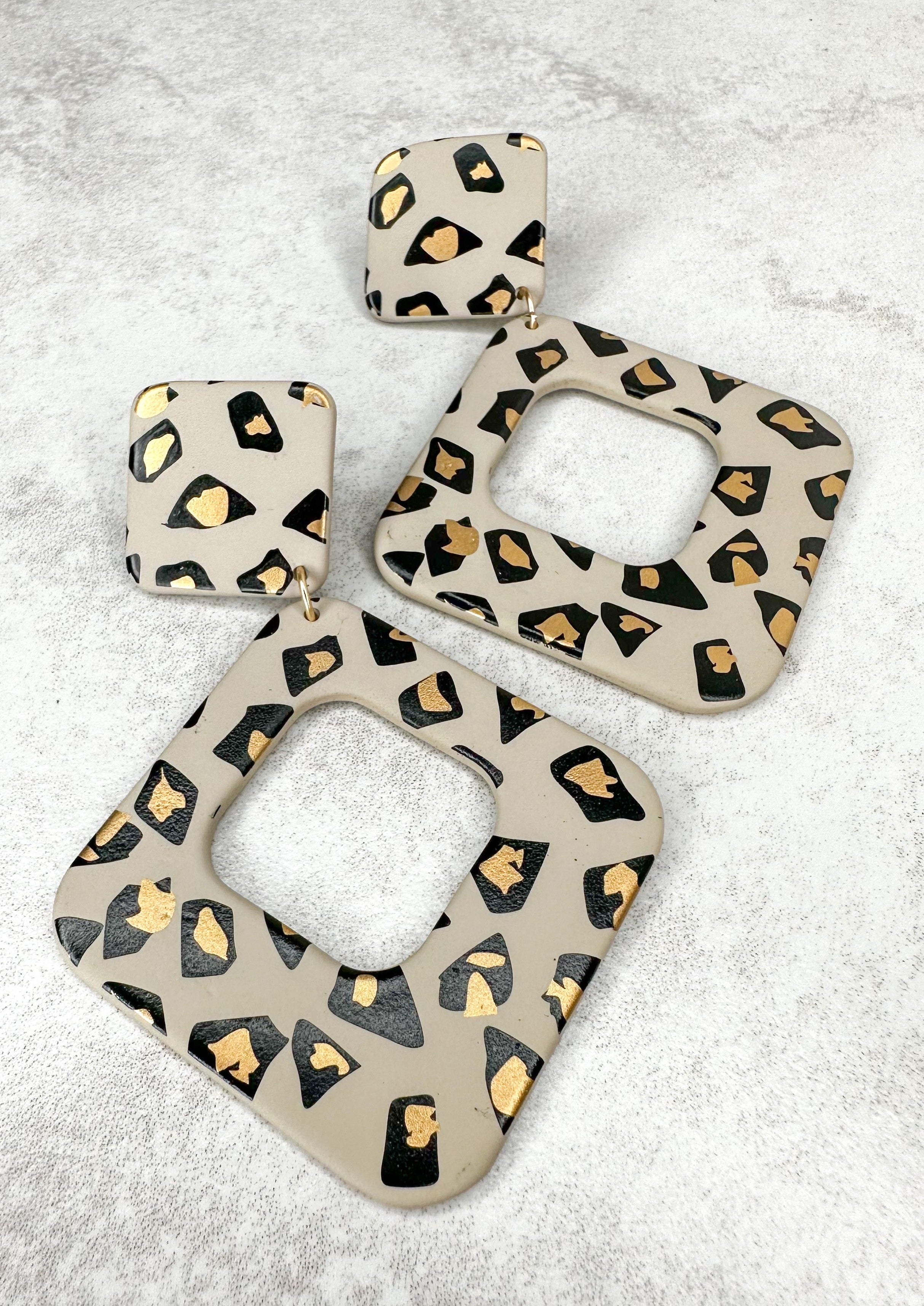 Clay Leopard Earrings