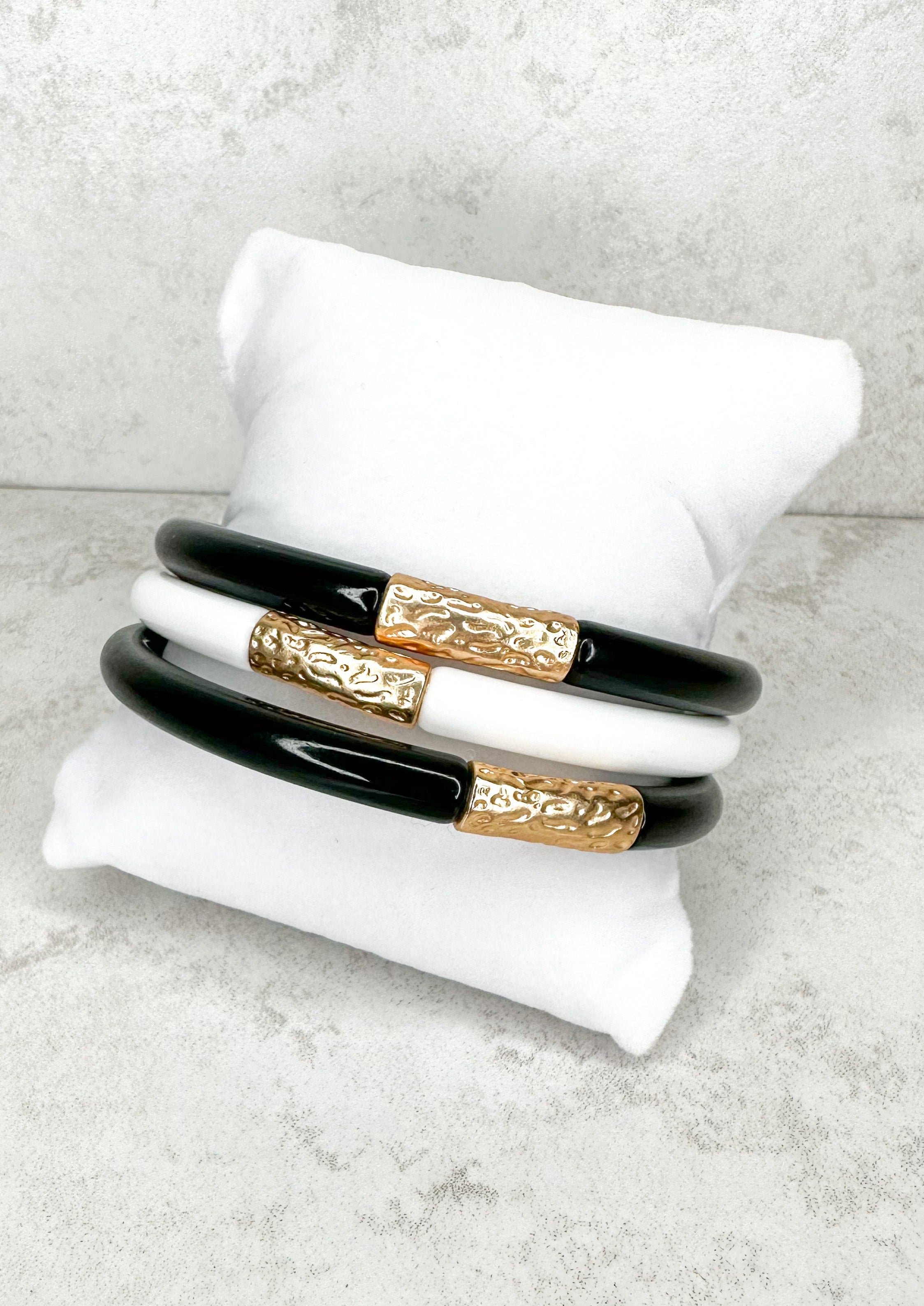 Black & White Bangle Bracelet - Set of 3
