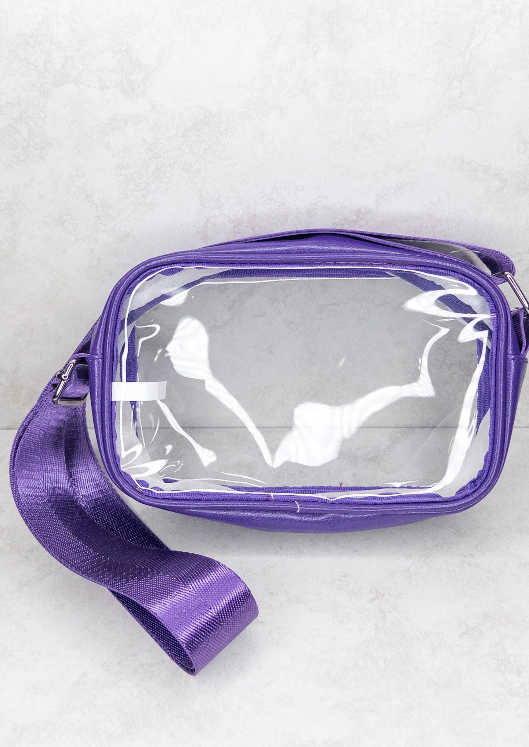 Small Clear Crossbody Bag - Purple