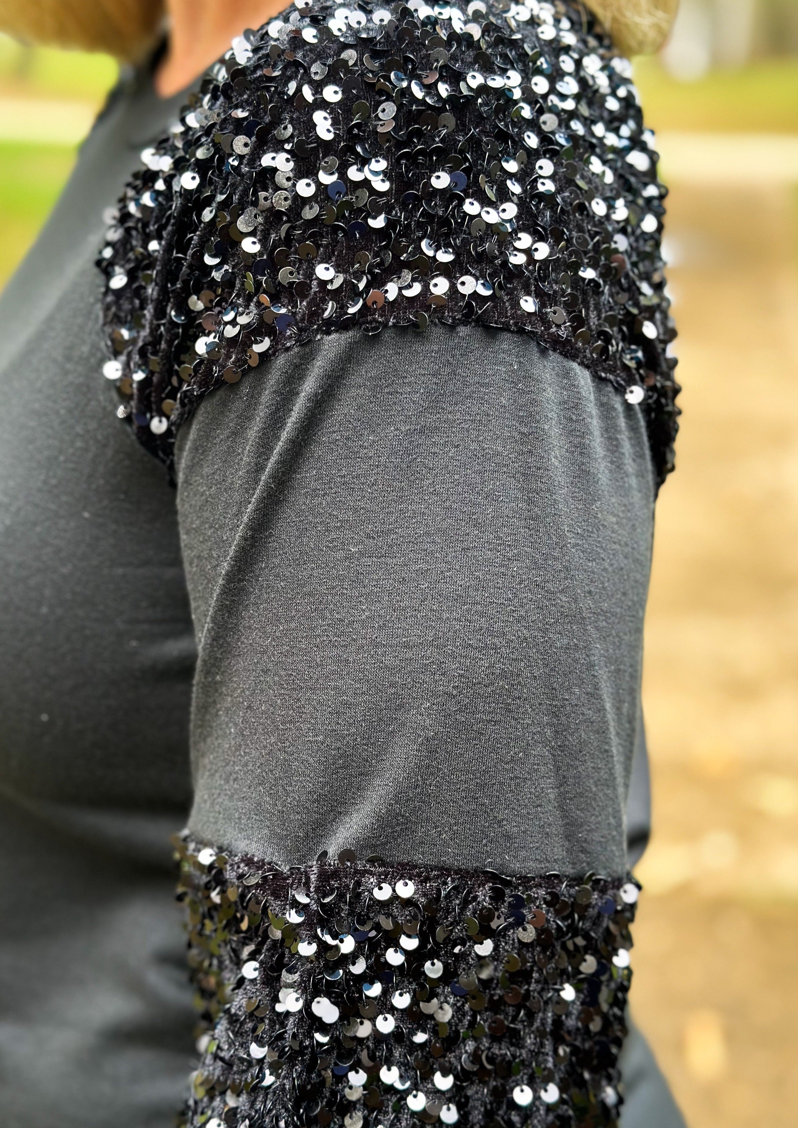 Sequin Long Sleeve - Black