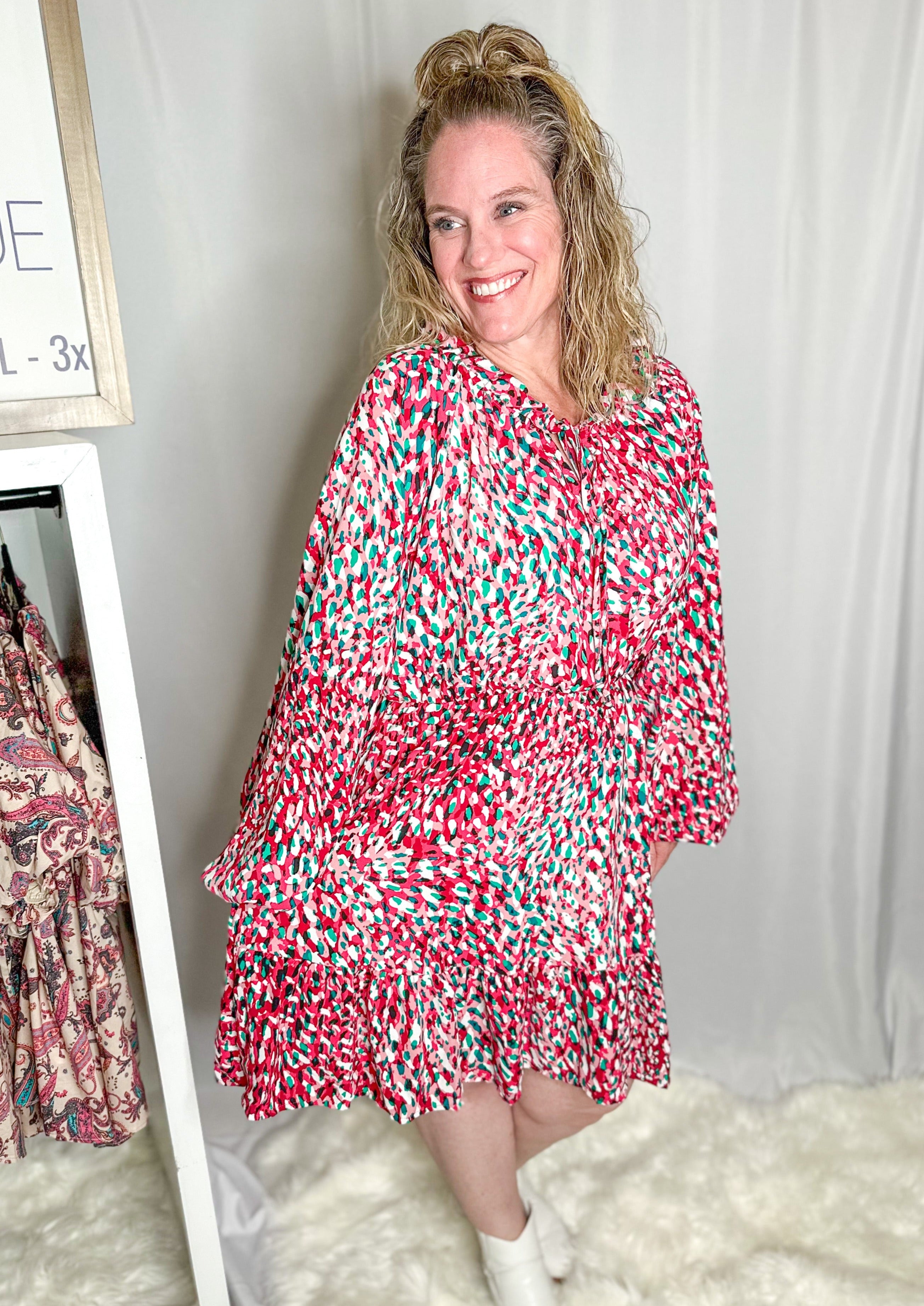Animal Print Dress w/Side Pockets