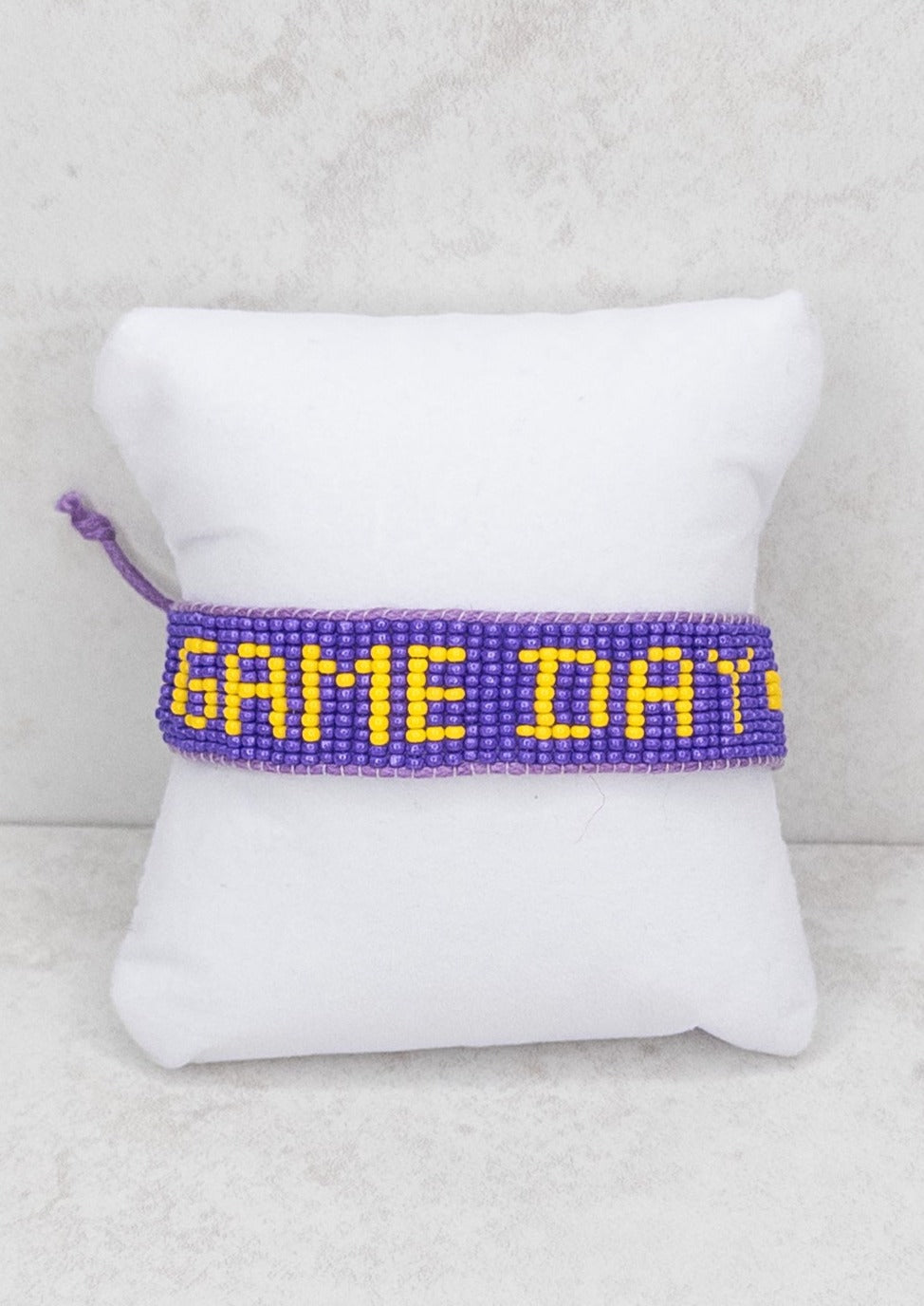 Purple & Gold Game Day Seed Bead Bracelet