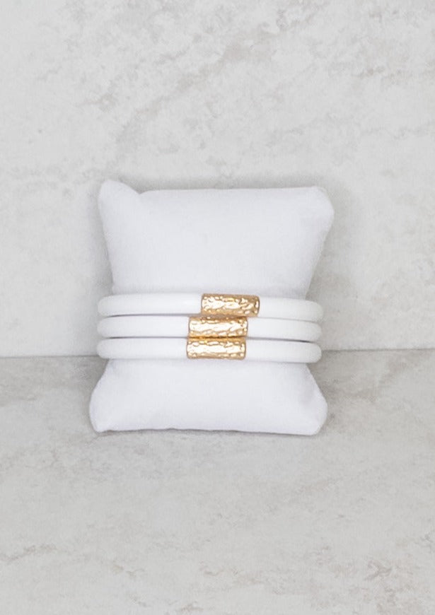 White Bangle Bracelet - Set of 3