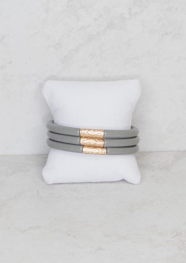 Gray Bangle Bracelet - Set of 3