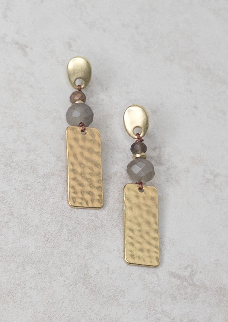 Hammered Gold & Silver Earrings