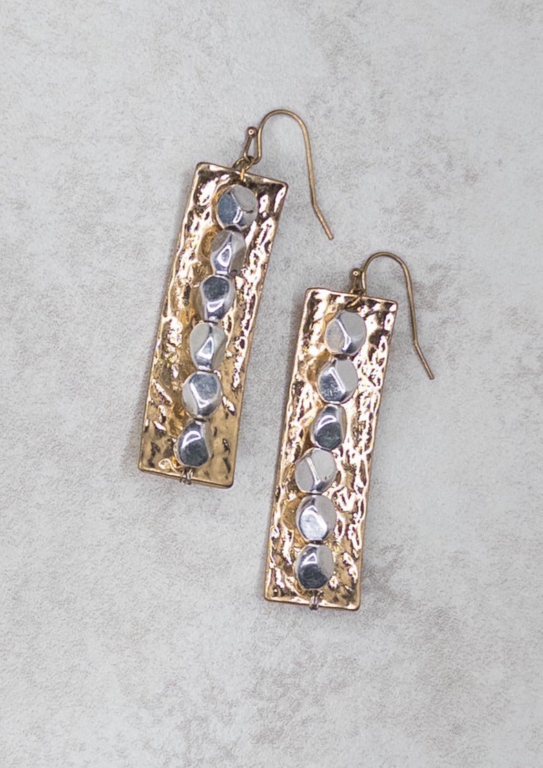Hammered Gold & Silver Earrings
