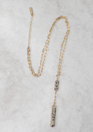 Spotted Stone Pendant Necklace