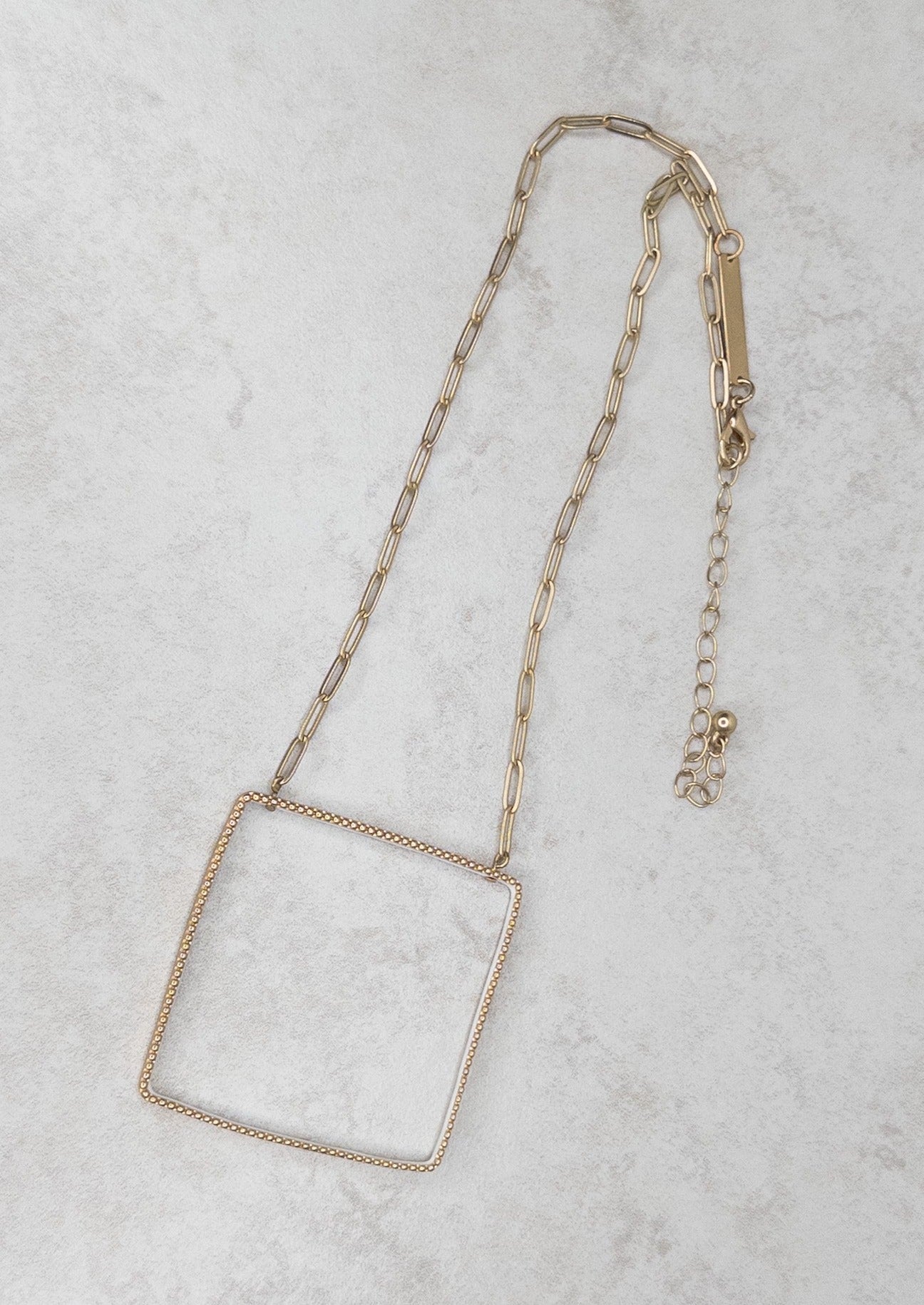 Square Gold Necklace