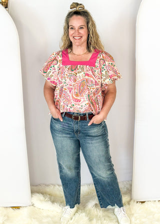 judy blue ankle rigid magic denim jeans with distressing at the ankles, zipper and button closure - belt loops - front and back pockets