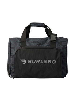 black camo cooler bag with front and side pockets - detachable strap and 2 handles