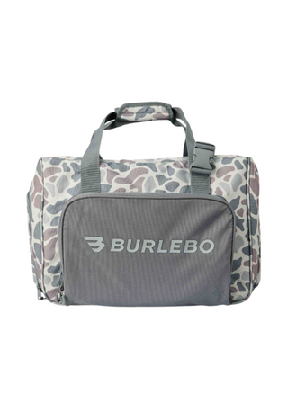 camo cooler bag with front and side pockets - detachable strap and 2 handles