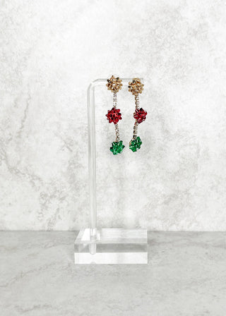 Christmas Bow Trio Post Back Earrings