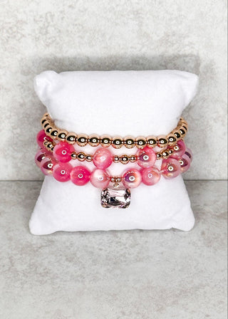 women's triple stack bracelet with dangle 