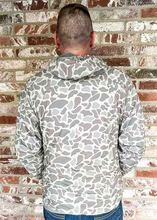 Men's Powder Ridge Zip Up Jacket with Hood and pockets in Classic Deer Camo