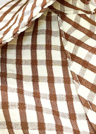 close up of gingham fabric detail