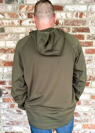 Men's Burlebo 1/4 Zip Athletic pullover with hood.