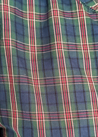 close up of plaid detail
