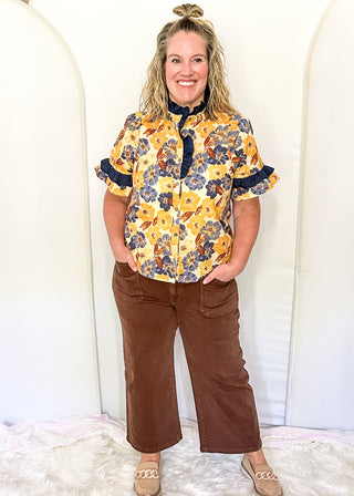 Judy Blue Wide Leg Crop - Maple