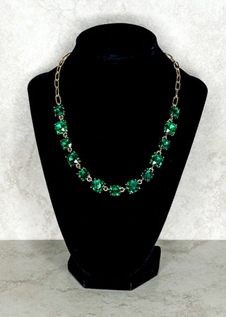 Green and Gold Gemstone Necklace