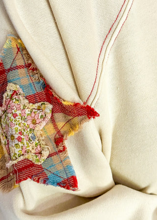 Close up of fabric patch detail