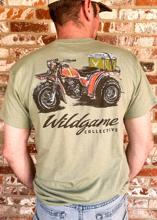 Wildgame Collective men's tee with vintage three wheeler ATV graphic.