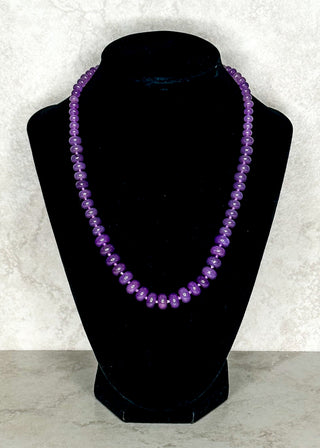 Purple Ombre Beaded Necklace with gold clasp