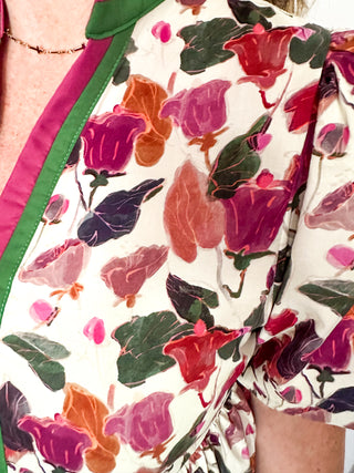 Fall Floral Dress - Plum