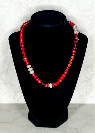 Shades of Red Beaded Necklace