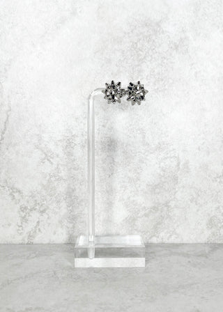 Silver Bow Post Back Earrings