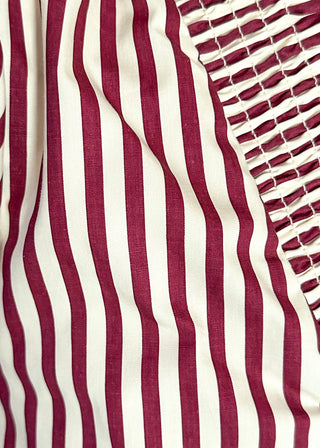 close up of striped top material