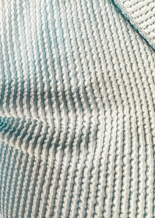 Light Blue ribbed short sleeve top, v-neck