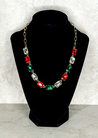 Holiday Gemstone Necklace with gold clasp